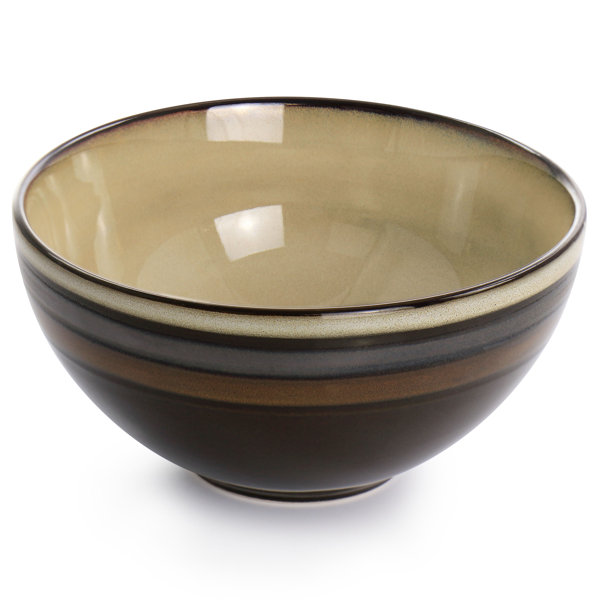 Gibson Elite Everston 12-Piece Dinnerware Set - Stoneware Plates & Bowls In Cream & Brown - View #8